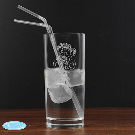 Personalised Me to You Engraved Wedding Girl Hi Ball Glass Extra Image 1